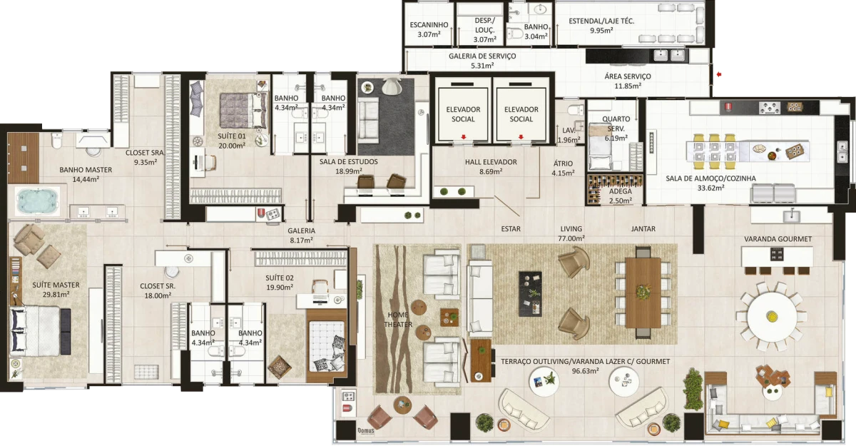 Planta padrão do Kingdom Park Residence