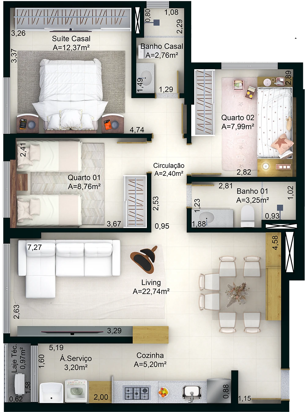 Planta final 01 e 02 do empreendimento Katedral Sky Rooftop