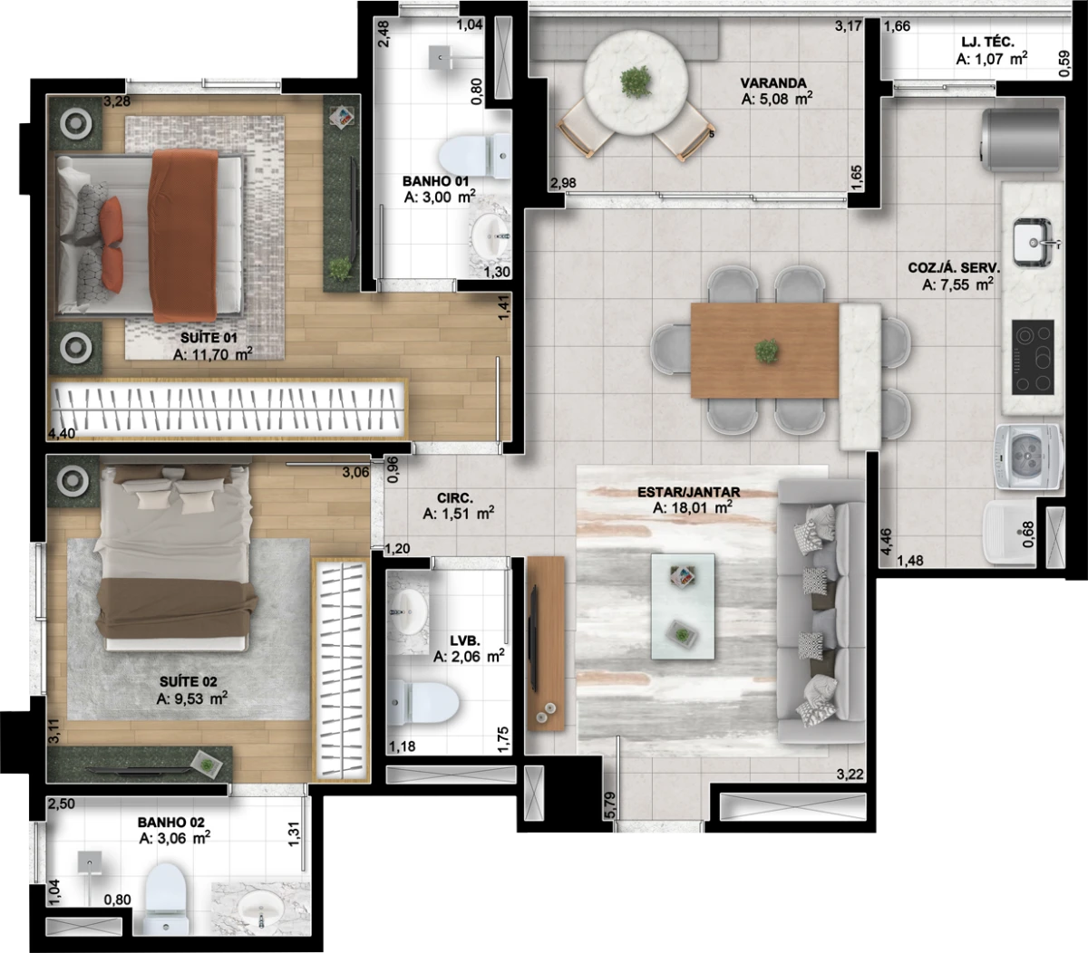 Planta final 06 do empreendimento 140 Wellness Marista, da Sim Incorporadora em Goiânia